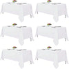 6 Pack Rectangle Tablecloth 60X102 Inch White Table Cloth Stain And Wrinkle Resistant Washable Polyester Fabric Table Cover For Party, Wedding And Banquet Decoration
