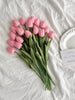 1/5/10/20 Pcs Deep Pink Artificial Tulips, Gradient Pink Realistic Decorative Bouquet, Suitable For Home Decor, Valentine's Day Gift, Hotel, Party, Wedding, Tabletop Decoration, Beautiful But Fragrance-Free